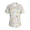 thumbnail image 2 of Uemuo Flower Rabbit Printed Women's Classic V-Neck T-Shirt - Soft, Breathable, Moisture-Wicking, Perfect for Casual, Office, Travel, and Everyday Wear-3X-Large, 2 of 5
