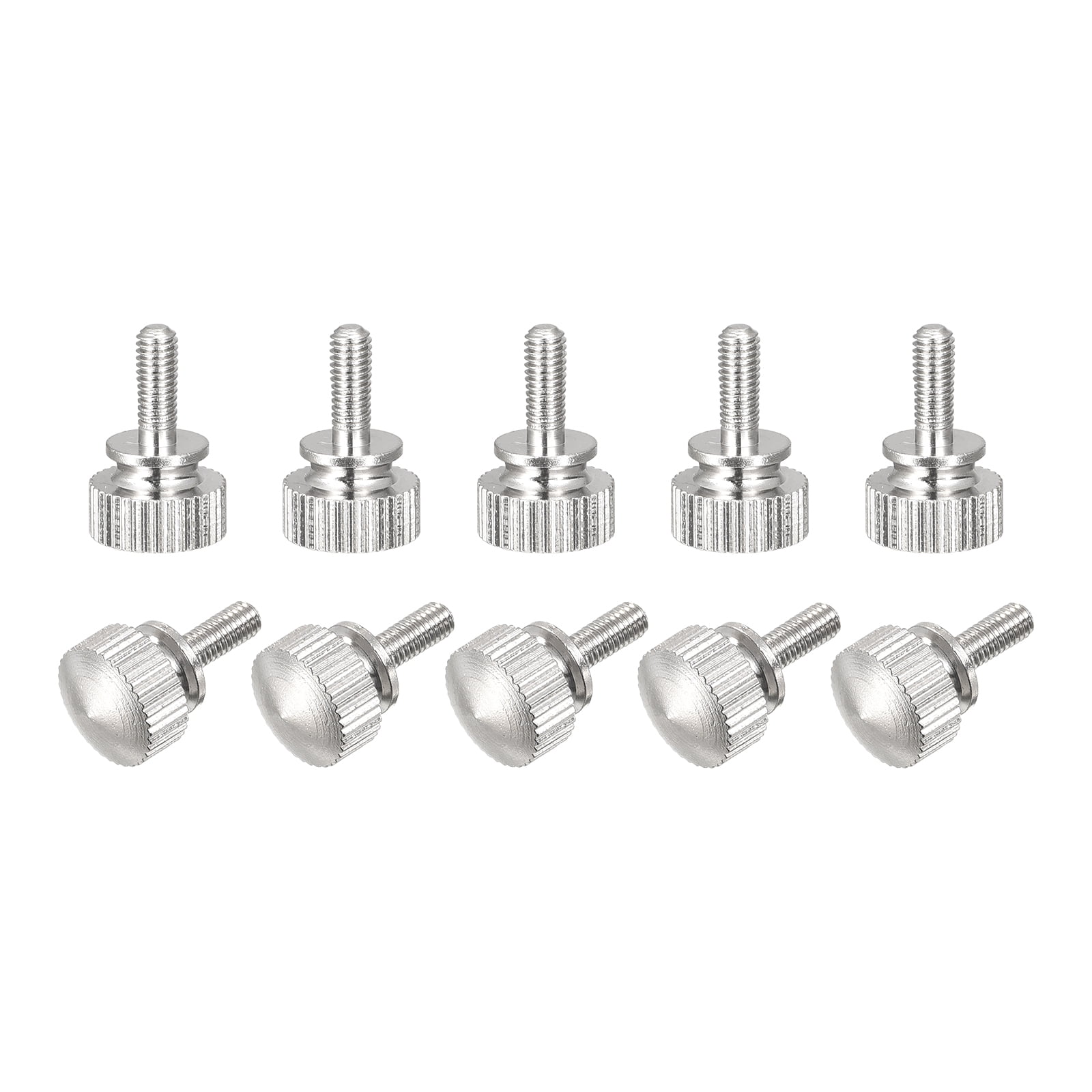 Knurled Thumb Screws, M3x8mm Brass Shoulder Grip Knobs, Nickel Plated