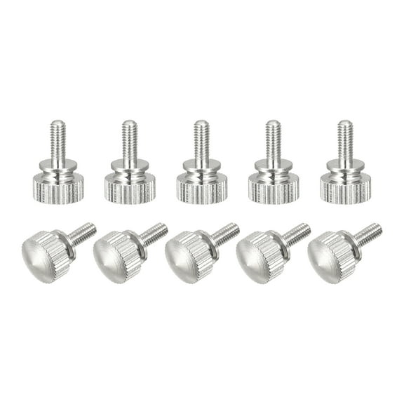 Knurled Thumb Screws, M3x8mm Brass Shoulder Grip Knobs, Nickel Plated 10Pack