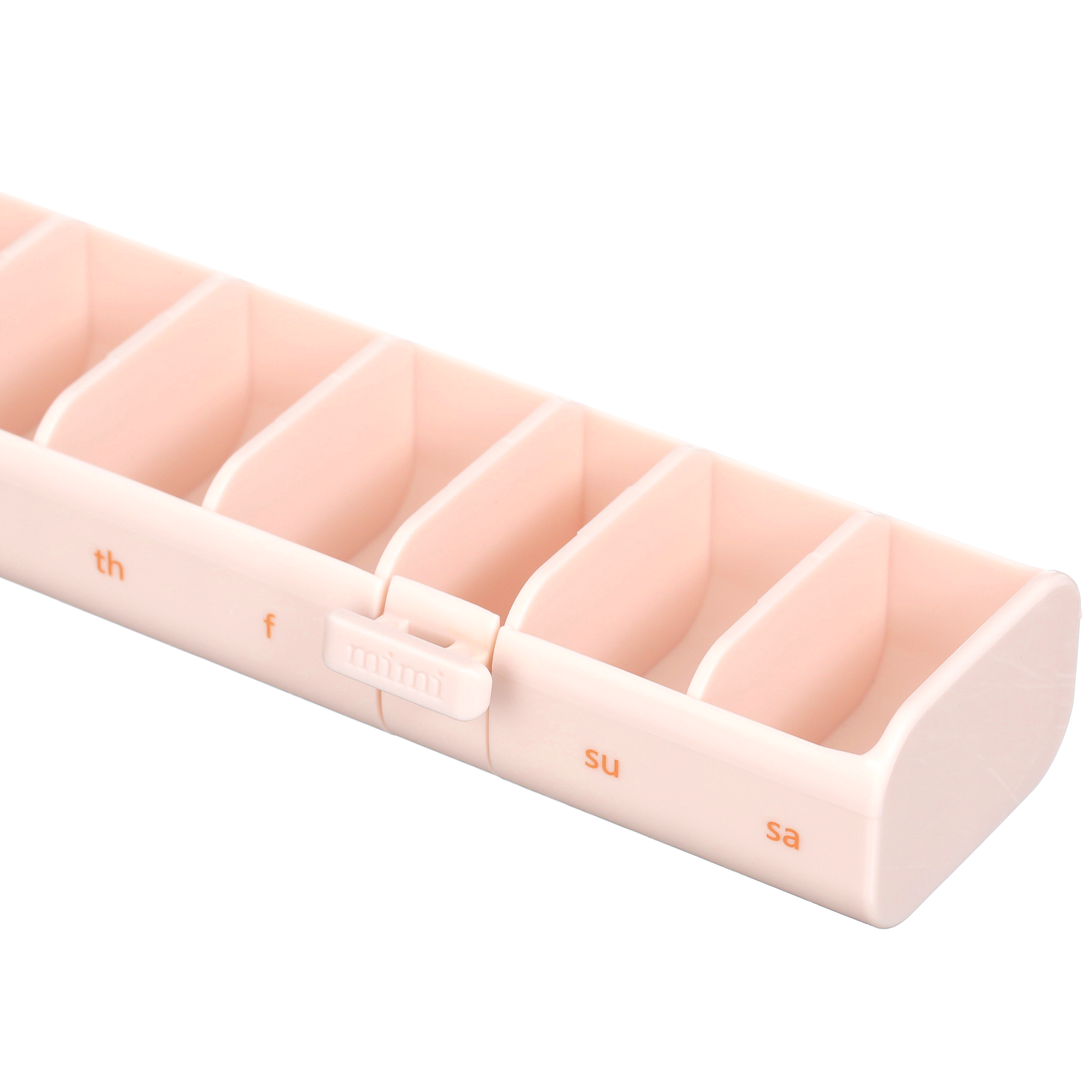 7 Day Pretty Pillbox | Wide Weekly Pill Organizer for Vitamins, Supplements & Pills by Mimi Medcessories | Rose