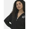 thumbnail image 2 of No Boundaries Cropped Zip Up Hoodie, Women's, 2 of 3