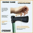 thumbnail image 5 of Dynamo Swing Cane - Lightweight, Heavy Duty, All-Terrain and Adjustable - Soft Ergonomic Grip, Articulating Cane Base, Stylish, Perfect for Seniors, Men and Women for Stability and Balance (Black), 5 of 7