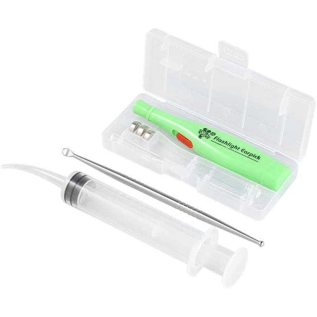 Kit de limpieza de oídos Cuchara/jeringa de oído de acero inoxidable Color aleatorio Luminoso JAMW Sencillez