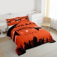thumbnail image 3 of jejeloiu American Rugby Game Twin Comforter Sets,Orange Black Bedding Set For Boys Reversible 2pcs, 3 of 8