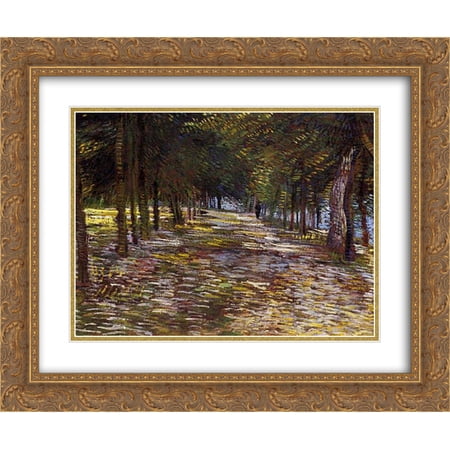 Vincent van Gogh 2x Matted 24x20 Gold Ornate Framed Art Print 'Avenue in Voyer d'Argenson Park at Asnieres'