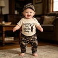 thumbnail image 5 of gdxvjhbj Baby Boy Outfit Baby Boy Clothes Letters Embroidered Baby Sweatshirt Romper Waffle Pants Set Infant Boy Fall Winter Outfits 0 3 6 9 12 18 24 Months (Beige,6-12 Months), 5 of 8