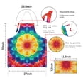thumbnail image 7 of Rainbow Tie Dye Mandala Pattern Apron-Garden Aprons for Women with Pockets-Cotton Linen Waterproof Kitchen Cooking Gardening Aprons Adjustable for Kitchen,Cooking,BBQ and Salon 33x27 Inch, 7 of 7