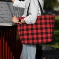 thumbnail image 7 of Balery Buffalo Plaid Red Black Beach Travel Bag - Water-Resistant, Large Capacity Lightweight Tote with 7 Pockets for Women and Men - Perfect for Beach, Pool, Gym, and Travel, 7 of 7