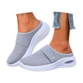 thumbnail image 5 of Mules for Women 2026,Women's Air Cushion Orthopedic Walking Shoes - Breathable Mesh Slip-On Sandals with Arch Support, Wedge Platform Comfort for Casual, Travel & Daily Wear,Gray,6, 5 of 7