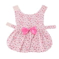 thumbnail image 5 of Frogued Summer Dogs Puppy Dress Floral Print Bow Skirt Pet Soft Outfit Party Clothes (Pink,S), 5 of 13