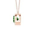thumbnail image 2 of ANGARA Lab Grown Bezel-Set Round Emerald Solitaire Pendant for Women in 14K Rose Gold (Size-6mm) | May Birthstone, Birthday, Anniversary, Jewelry Gift for Women | Lab-Grown Emerald Necklace, 2 of 7