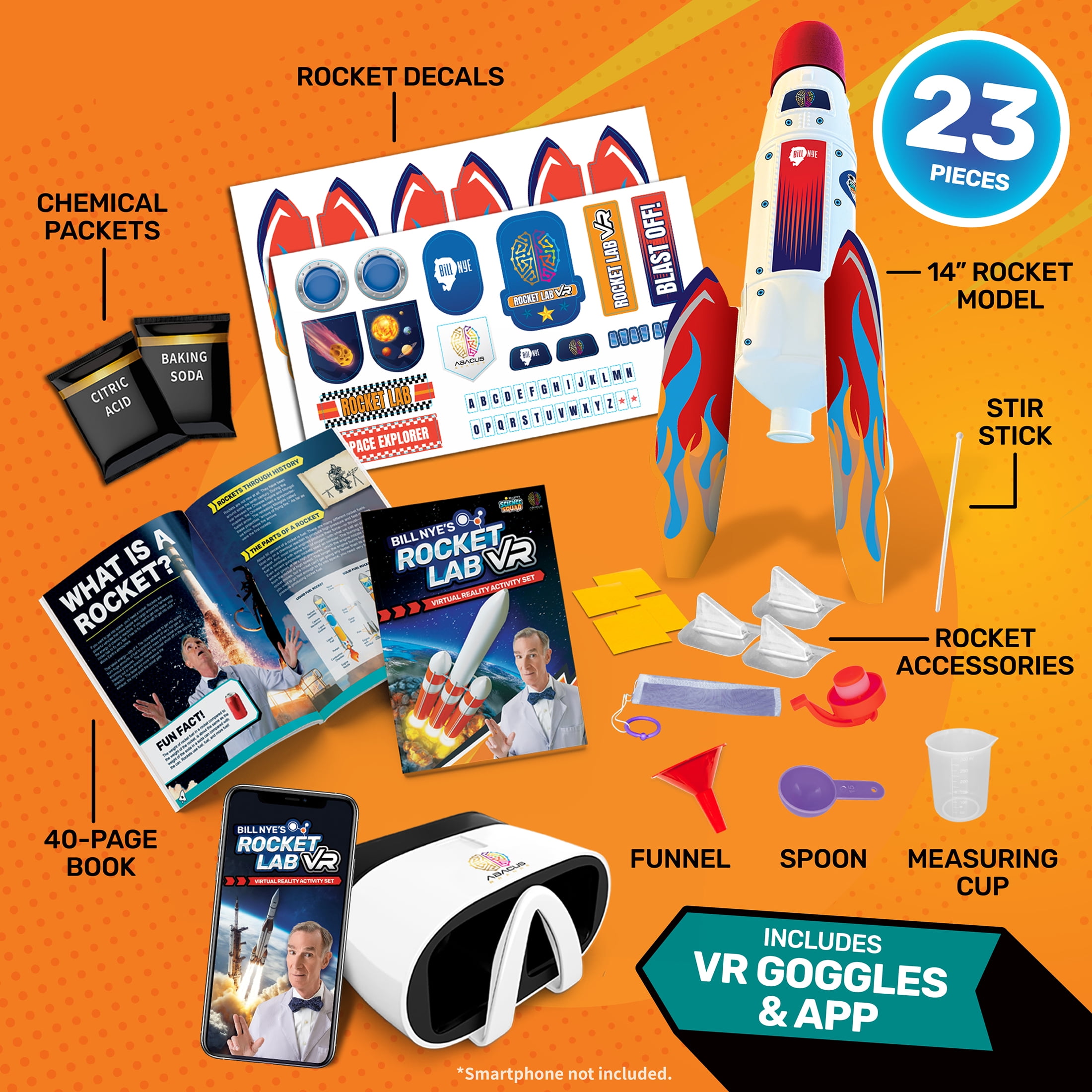 Abacus Brands Bill Nye Virtual Reality Rocket Lab Science Kit for