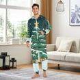thumbnail image 4 of Christmas Santa Trees Gifts Adult Onesie Pajamas Slim Fit Christmas One Piece Suit Pjs for Women and Men Hooded Zipper, 4 of 7