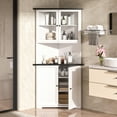 thumbnail image 3 of VEIKOUS 71'' Tall Corner Storage Cabinet w/ Doors & Shelves for Living Room, Bathroom, Kitchen, White, 3 of 10