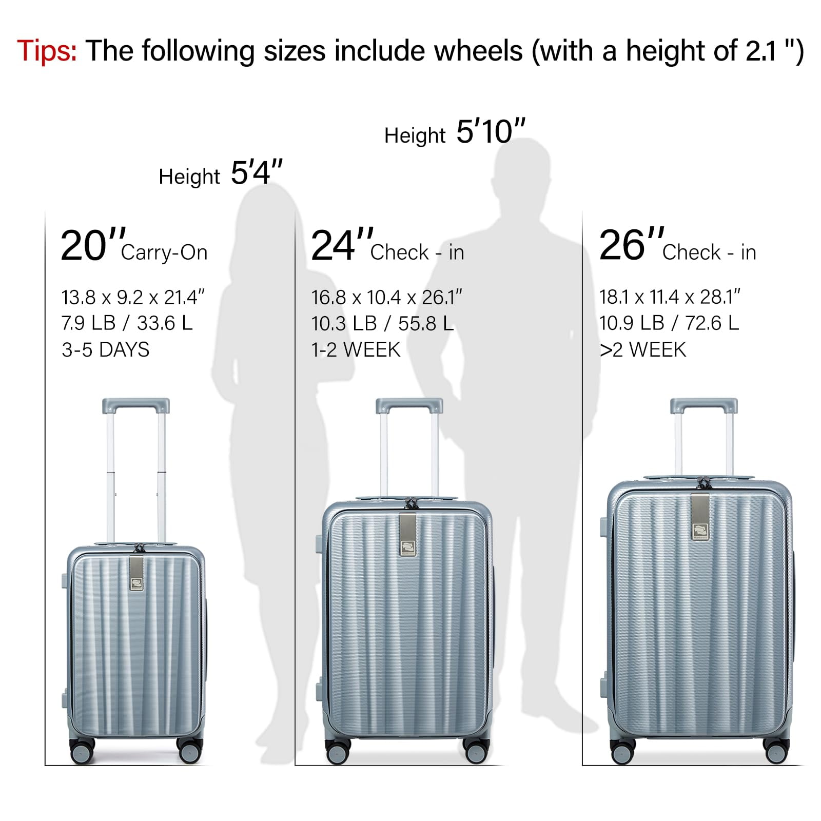 Hanke 26 Inch Checked Luggage with Spinner Wheels PC Hard Suitcase Top Open Aluminum Frame Tsa Luggage Rolling Suitcases for Travel Woman Men.(Grey)