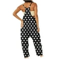 thumbnail image 2 of Sakmal Black Jumpsuits for Women Summer Petite Sleeveless Overalls Floral V Neck Wide Leg Long Pants with Pockets, 2 of 5