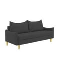 thumbnail image 3 of 66.9" Loveseat Sofa, 2-Seater Velvet Couch, Upholstered Tufted 2 Seater Sofa with Curved Arms & Backs, Accent Sofa Couch with Tapered Metal Legs, for Small Space, Bedroom, Apartment, Living Room, 3 of 7