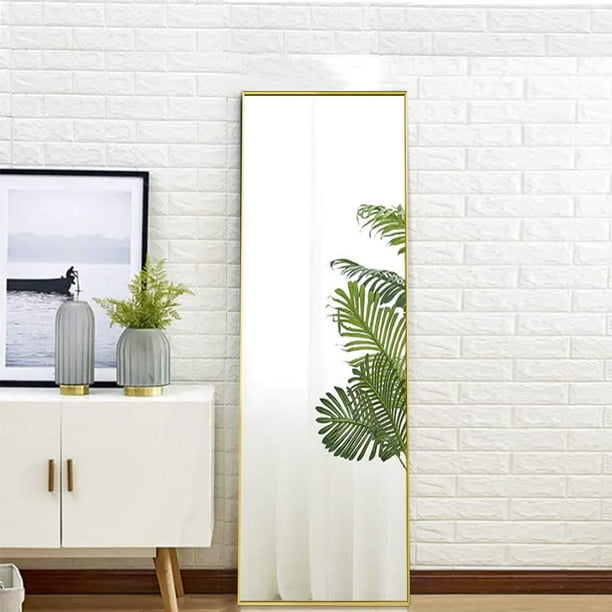 Queen Rose Full Length Mirror Floor Hanging Standing Or Leaning Bedroom Wall Mounted With Gold Aluminum Alloy Frame 59 X 15 7 Com Mirror Floor Hanging Standing, White And Gold Leaning Floor Mirror