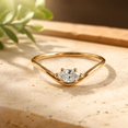 thumbnail image 3 of vylahjewellery Dainty Marquise Cut Moissanite Diamond Solitaire Ring 10K Vermeil Yellow Gold Minimalist Engagement Ring for Her Chevron Wedding Ring, 3 of 4