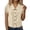 61#Beige, variant on Cotton Linen Shirts Women Peter Pan Collar V Neck Button Down Blouse Tees Short Sleeve Casual Gauze Shirts Tops