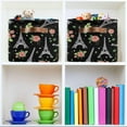 thumbnail image 6 of FREEAMG Eiffel Tower Rose Foldable Canvas Storage Bin, Sturdy Fabric Storage Basket with Handles, Storage Cube Box for Organizing Shelf Nursery Toy Closet 2PCS, 6 of 7