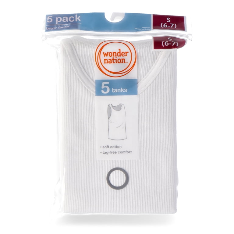Wonder Nation Boys Cotton Tank Undershirt 5-Pack photo 2