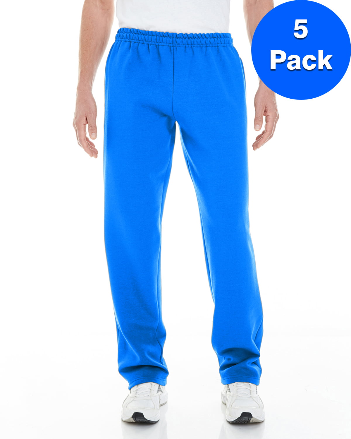 Gildan - Mens 8 oz. Open-Bottom Sweatpants with Pockets 5 Pack ...