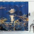 thumbnail image 1 of Ambesonne Night Shower Curtain, Mountain Sugar Loaf Rio, 69"Wx70"L, Violet Blue Pale Grey, 1 of 3