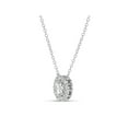 thumbnail image 3 of Cushion Cut White Cubic Zirconia Sterling Silver and 18k Rose Gold Over Sterling Silver Filigree Sides Halo Necklace, 18", 3 of 3