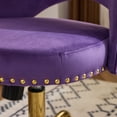 thumbnail image 4 of Ktaxon Chaise de Bureau Réglable en Flanelle, Chaise de Travail pour Ordinateur, Petit Tabouret de Coiffeuse à Roulettes avec Roues pour Étude, Maquillage, Salle d'Habillage, Violet, 4 of 11
