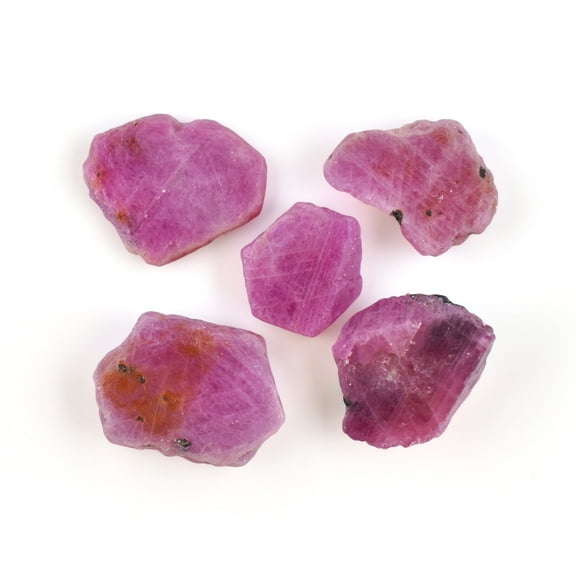 5pcs Genuine AA Raw Ruby Rough Slices Rock Gemstone, Chakra Healing Energy Birthstone Crystal for Jewelry Making Supplies, Gift for her, Wire Wrapping DIY Crafts, Wholesale Bulk Loose Gemstones