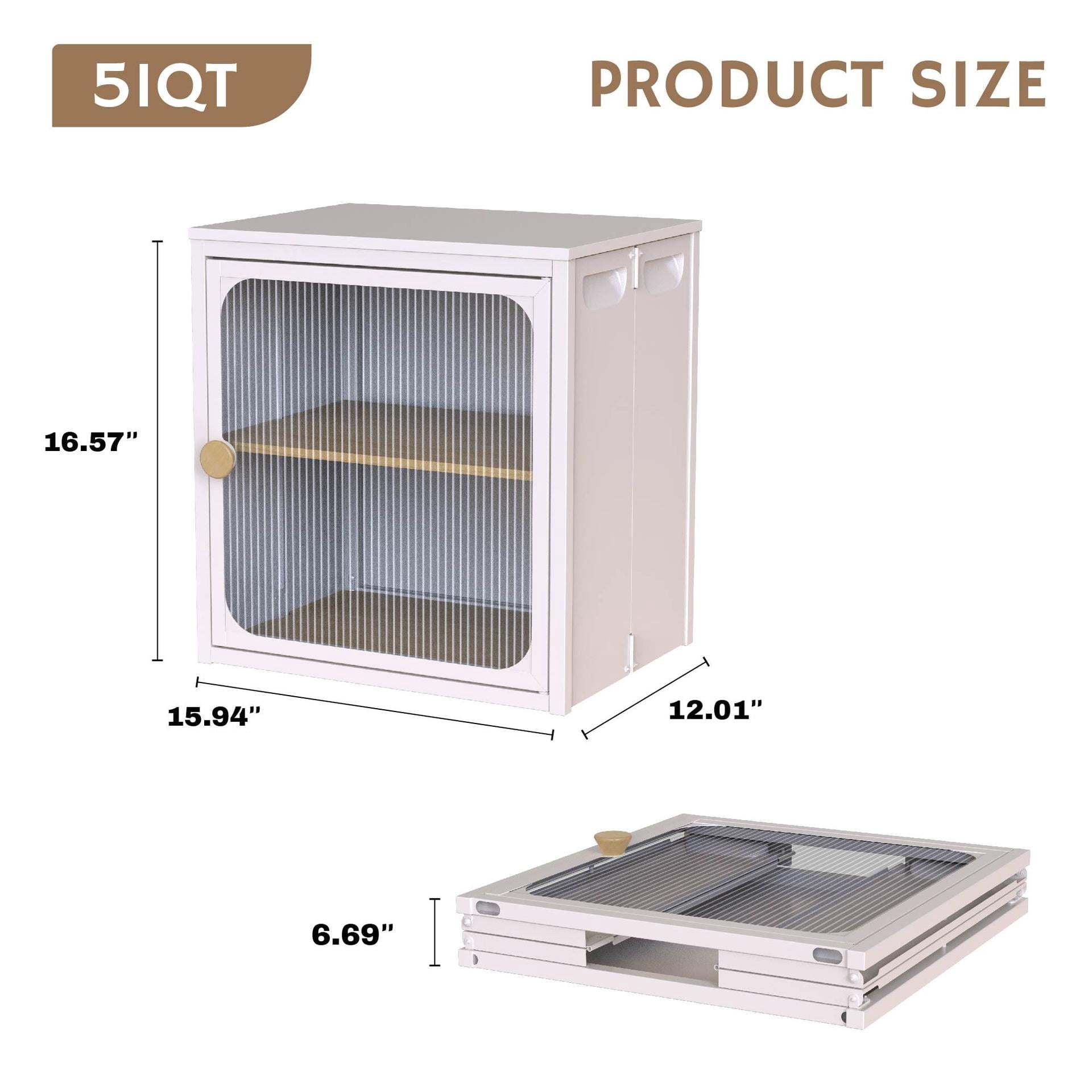 1-Piece Foldable Cabinet, Storage Box with Anti-Slip Design, Easy to DIY Home Storage Container with Door
