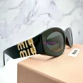 thumbnail image 1 of New MIU MIU Sunglasses Black Gold Metal Logo AUTHENTIC Italy 54mm, 1 of 6