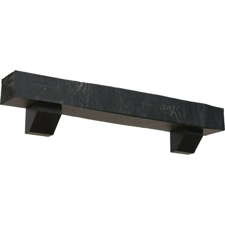 

Ekena Millwork 8 H x 10 D x 72 W Knotty Pine Faux Wood Fireplace Mantel Kit w/ Ashford Corbels Aged Ash