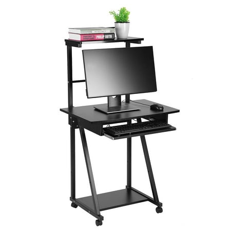 Hurrise Double Layers Household Computer Desk Laptop Table Mobile