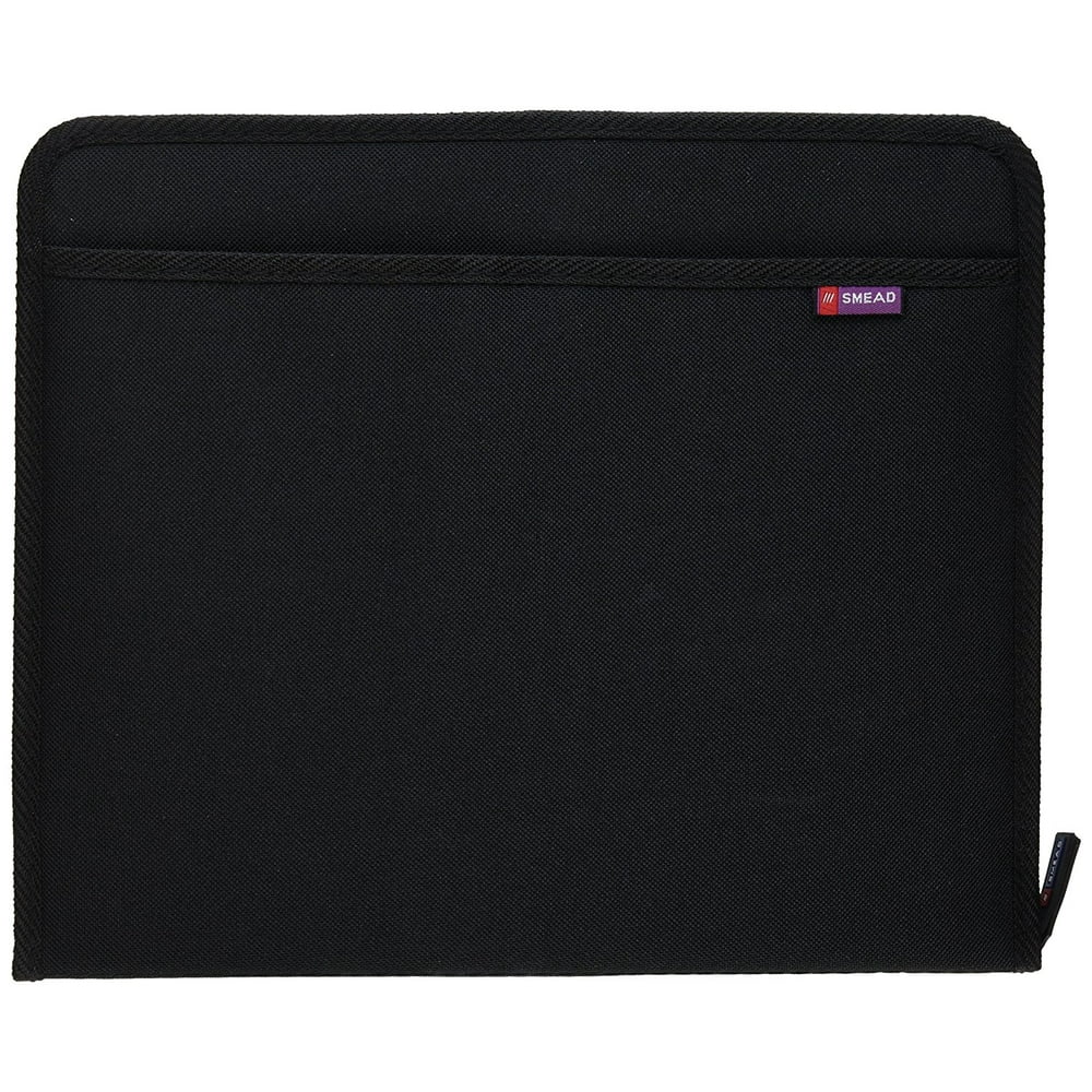 Poly Nylon Covered Pad Folio, Zipper Closure, Letter Size, Black (85840