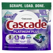 Cascade Platinum Plus Dishwasher Pods, Dishwasher Detergent, Dish Detergent Soap, Mountain, 9 Count