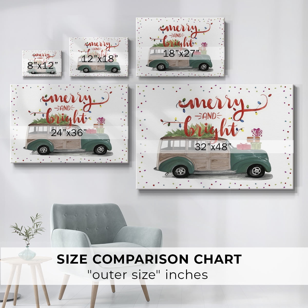 Christmas Cars Collection A- Gallery Wrapped Canvas