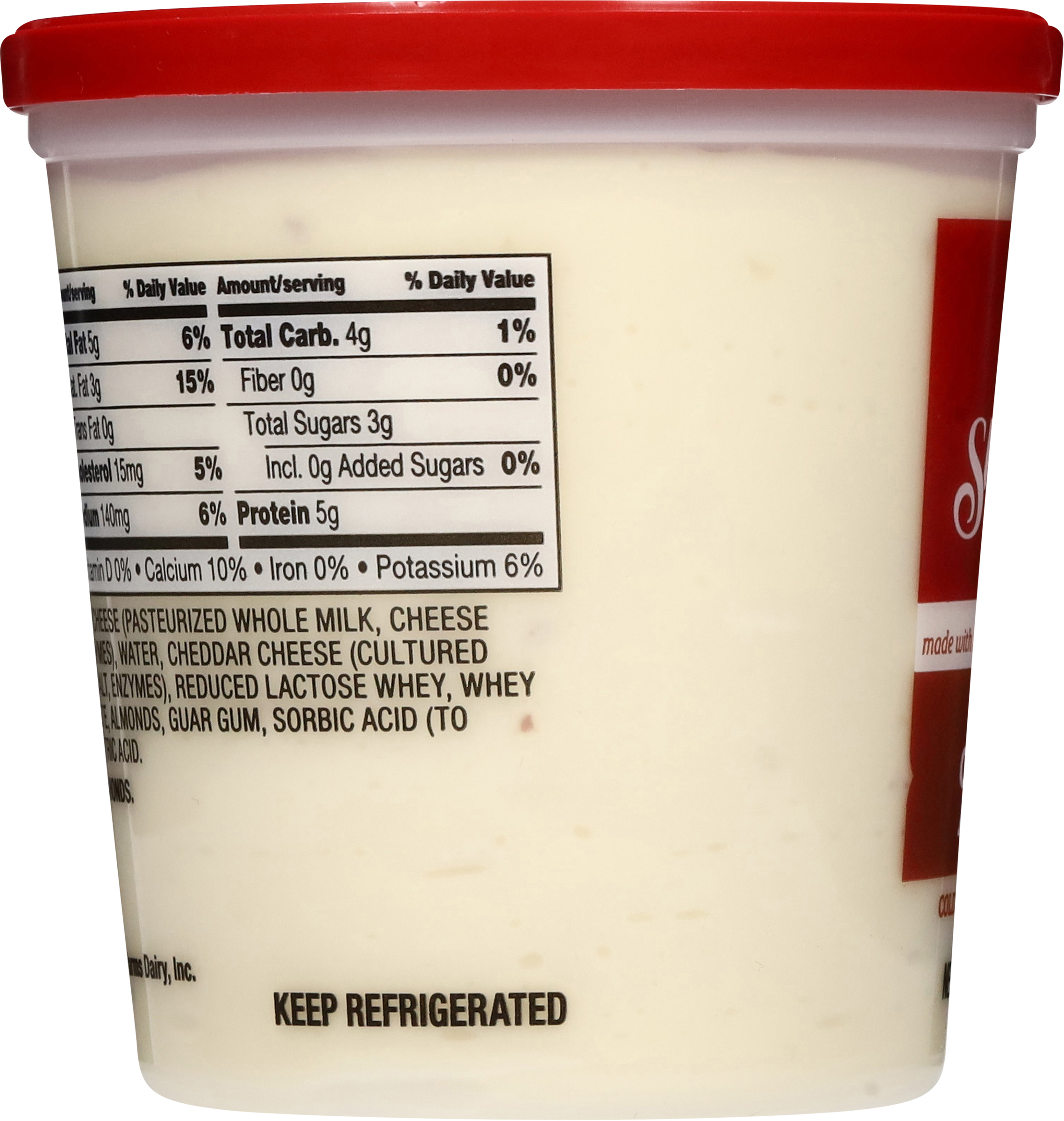 Shullsburg Creamery Swiss Almond Spreadable Cheese Spread, 13 oz, Tub, Refrigerated