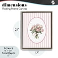 thumbnail image 3 of Peony Bouquet on Gentle Stripes Brown Framed Floater Canvas Wall Art, design by Christine Simpson Art, 3 of 10