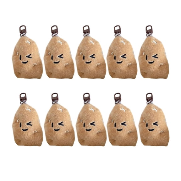 Giaone 10pcs Potato Plush Doll Pendant Plush Keychain Creative Bag Charm Decoration