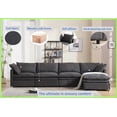 thumbnail image 5 of Modern Minimalist 105.5'' Curved Sofa with 2 Pillows – Point-Shaped Corduroy Upholstery for Living Room, No Assembly Required, 5 of 25