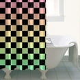 thumbnail image 4 of Gradient Color Checkered Pattern Shower Curtain 36"x72" ,Bathroom Decorative Shower Curtains Set with 12 Hooks,Modern Waterproof Washable Shower Curtain, 4 of 6