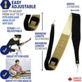 thumbnail image 2 of Perri's Leathers Ltd. - Suede Banjo Strap with Metal Hooks - Soft Sheepskin Fur Pad - Adjustable Strap from 44.5" to 53" - Black (P25SHBJ-6695), 2 of 7