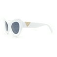 thumbnail image 3 of Womens Super Thick Exaggerated Oversize Cat Eye Sunglasses White - Black, 3 of 4