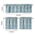 thumbnail image 6 of Vintage Teal Wood Grain Kitchen Curtains and Valances Set - 3 Piece Kitchen Curtains Sets with Valance for Windows Rod Pocket Machine Washable Kitchen Decor Decorations (54"x18"+2x27.5"x24"), 6 of 6
