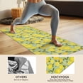 thumbnail image 4 of Yellow Lemon Fruit Slices LightGreen Pattern Hot Yoga Mat Towel Non Slip for Hot Yoga - Quick-Drying Yoga Mat Cover with 4 Corner Pockets with Travel Bag - Hot Yoga Towel Non Slip 70"x26", 4 of 6