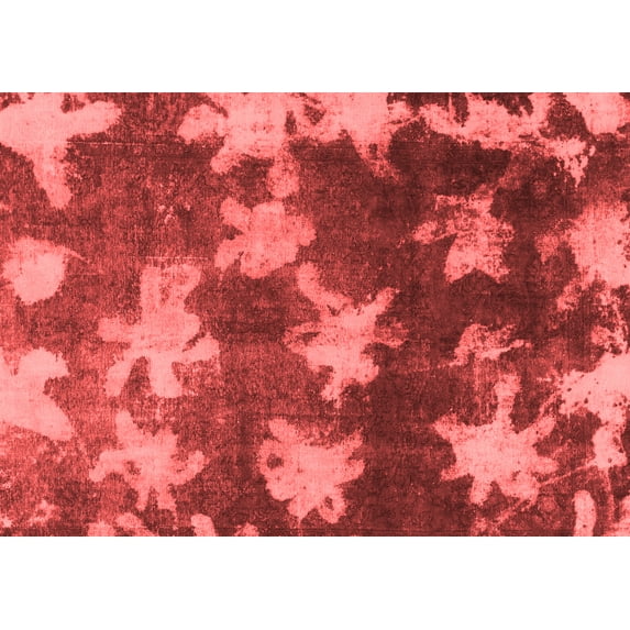Ahgly Company Indoor Rectangle Abstract Red Modern Area Rugs, 7' x 9'