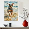thumbnail image 5 of Funny Dog on Beach Canvas Wall Art, Manchester Terrier Dog Picture Ocean Artwork for Bathroom Bedroom Living Room, Art Decor 8x12 Inches, 5 of 6