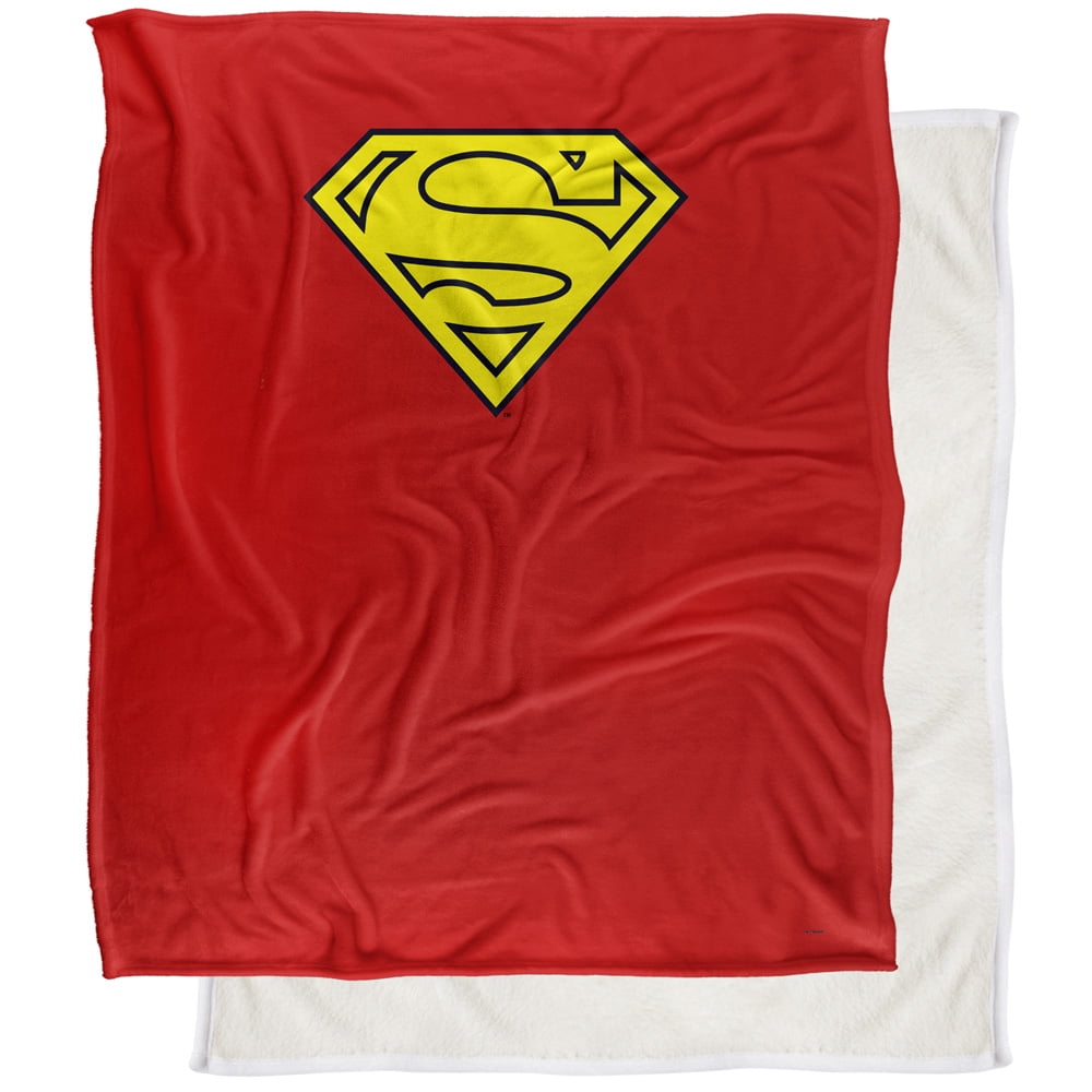 Superman Blanket, 50"x60", Superman Cape Logo Silky Touch Sherpa Back Super Soft Throw Blanket